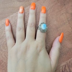 Golden Hill Turquoise & Sterling Silver Ring Southwestern Boho Native 6.75